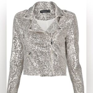 NWT Generation Love Robin Sequin Moto Jacket